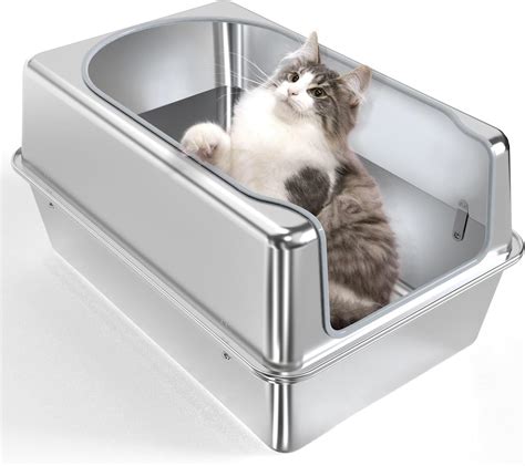 covered stainless steel litter box|stainless steel litter box petsmart.